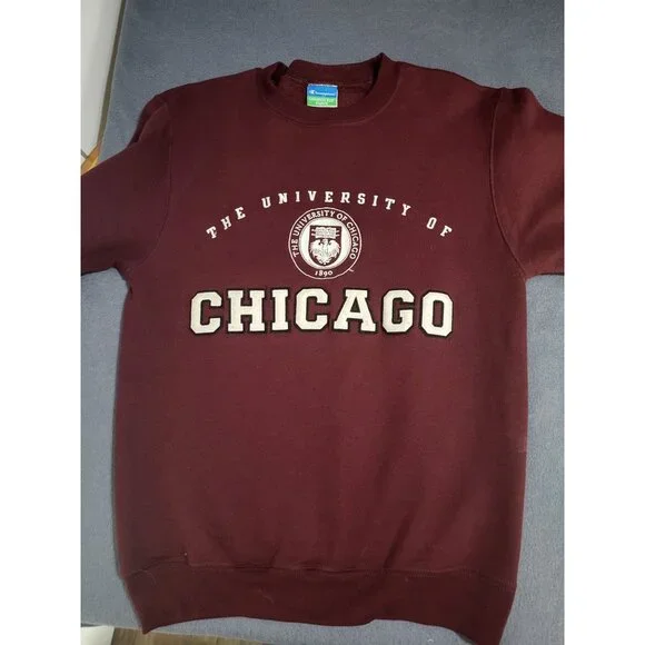 Champion Eco Fleece SZ XS University of Chicago Crewneck Sweatshirt Academia - Picture 5 of 8